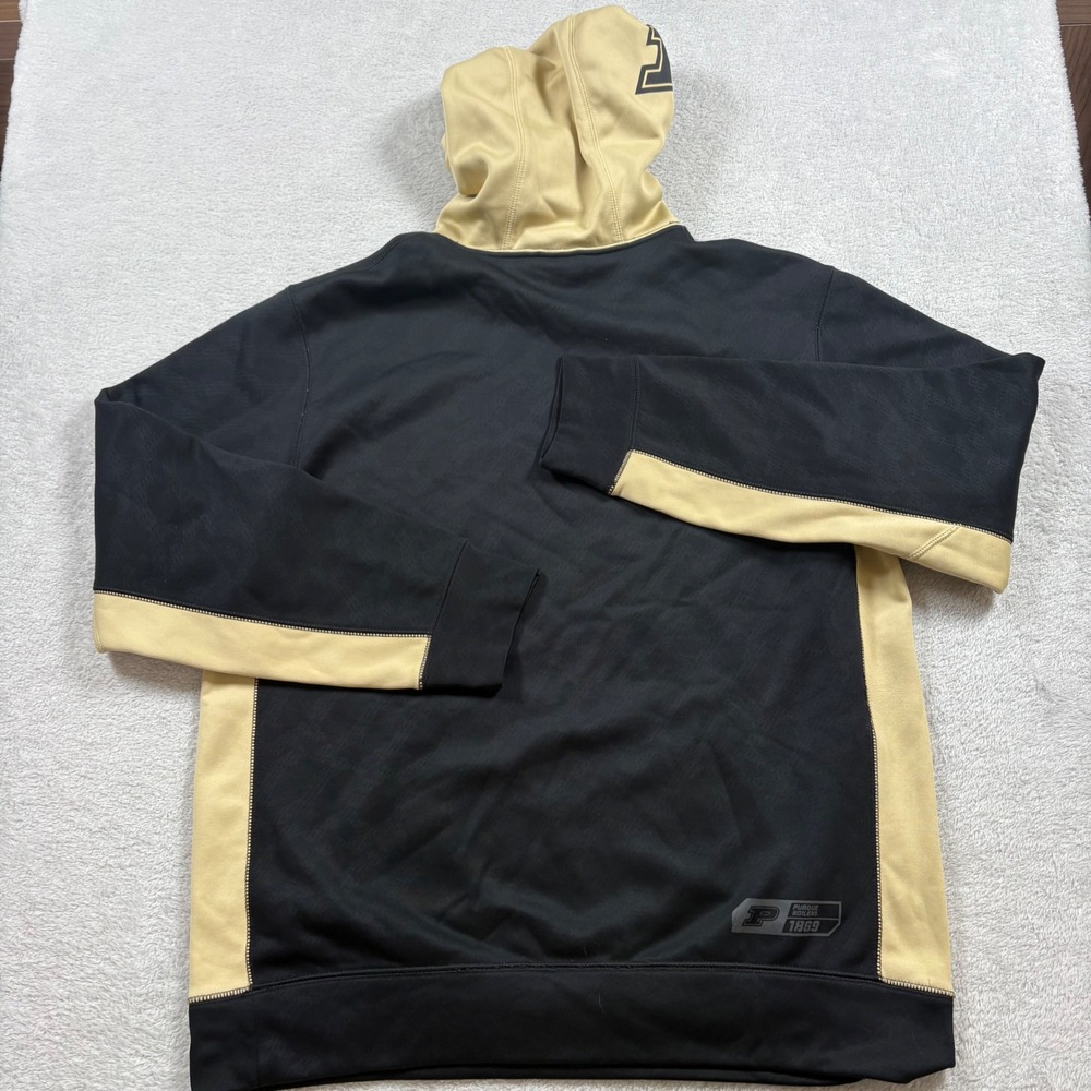 Nike Purdue Boilers Hoodie Mens Medium Black Gold Therma-FIT NCAA Sweatshirt - Picture 11 of 12